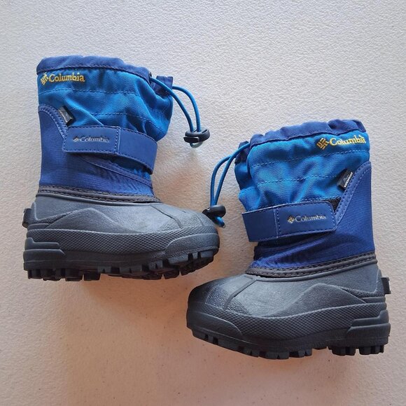Columbia Powderbug Plus II Boys' Waterproof Winter Boots - Blue Sz6 - Picture 1 of 7